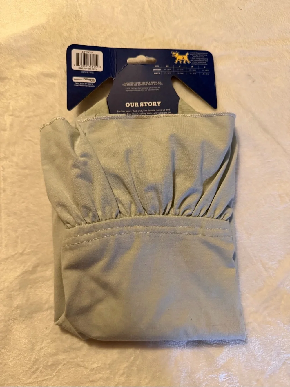 Life is Good Pet Dress in Light Sage with Navy Graphic Size Medium NEW